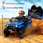 12V Battery Powered Kids Ride-On Car, Electric Truck w/ Spring Suspension, Remote, Music, Horn, Lights