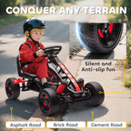Pedal Go Kart for Kids Aged 3-6 Years, with Freewheel System, Brake, EVA Anti-Slip Wheels