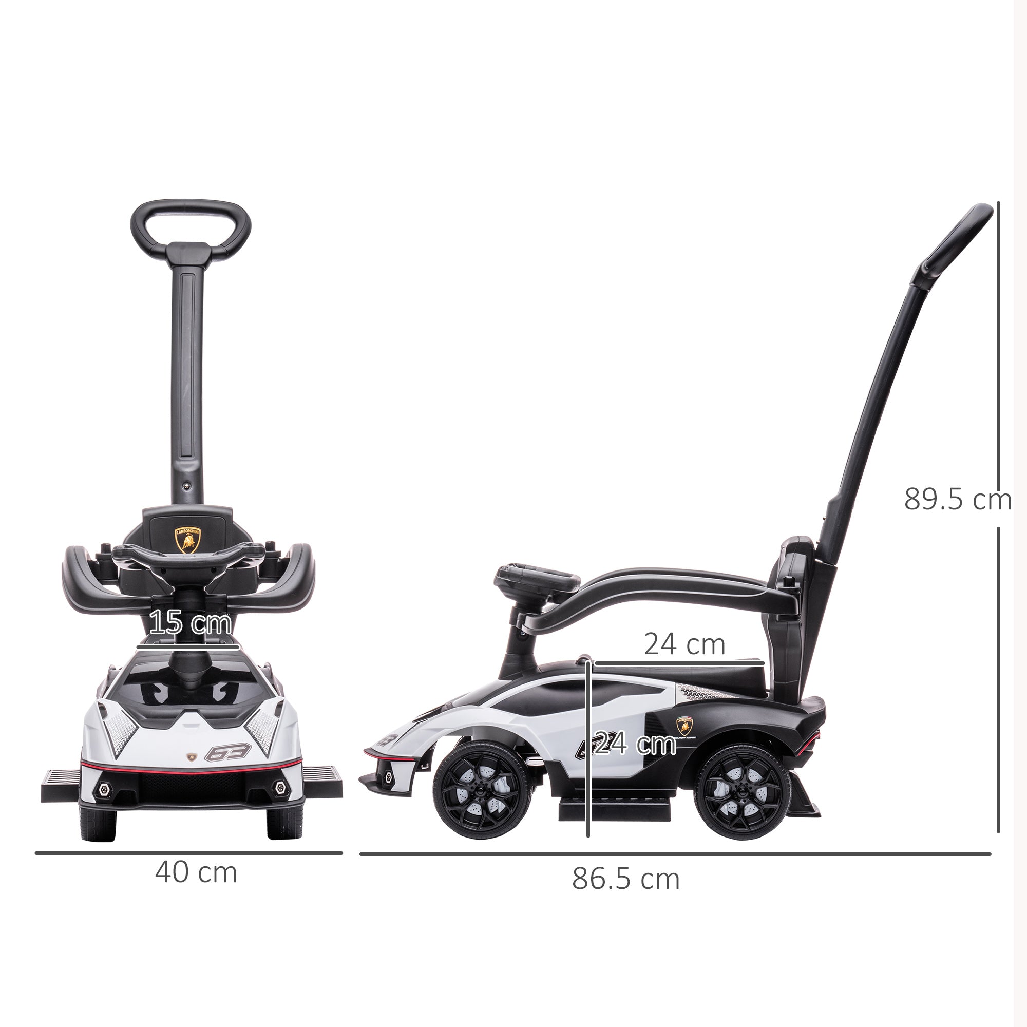 Licensed 2 in 1 Baby Ride on Push Car Toddler Push Along Car with Parent Handle Sliding Car with Horn Steering Wheel NO POWER for 1 - 3 Years