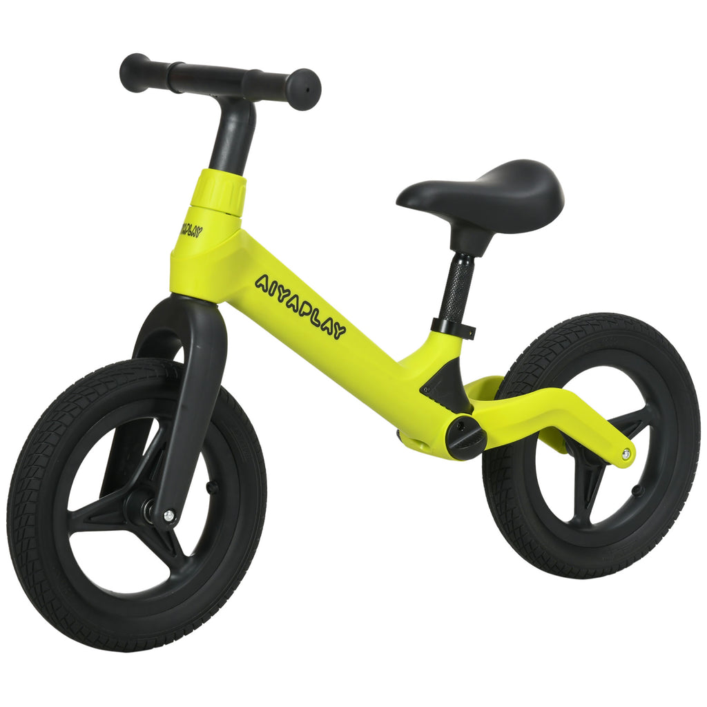 Balance Bike with Adjustable Seat and Handlebar, PU Wheels, No Pedal, for Ages 30-60 Months - Green