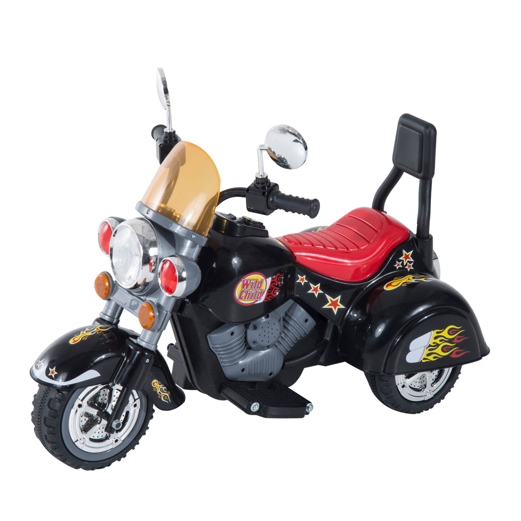 Kids Ride On Toy Car Motorbike Electric Scooter 6V Battery Operated Toy Trike-Black
