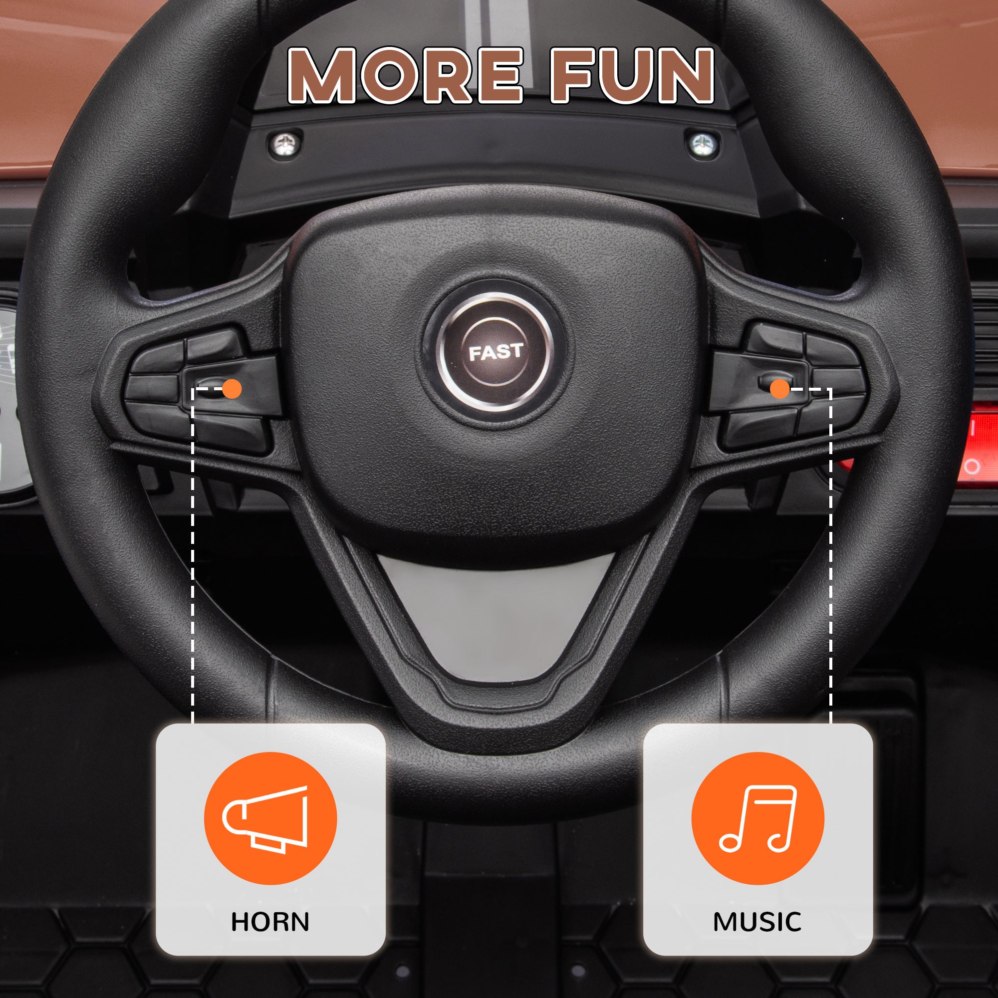 12V Battery Powered Ride on Truck w/ Remote, Four Suspension Wheels, Horn, Lights, Music, USB, for Ages 3-5 Years