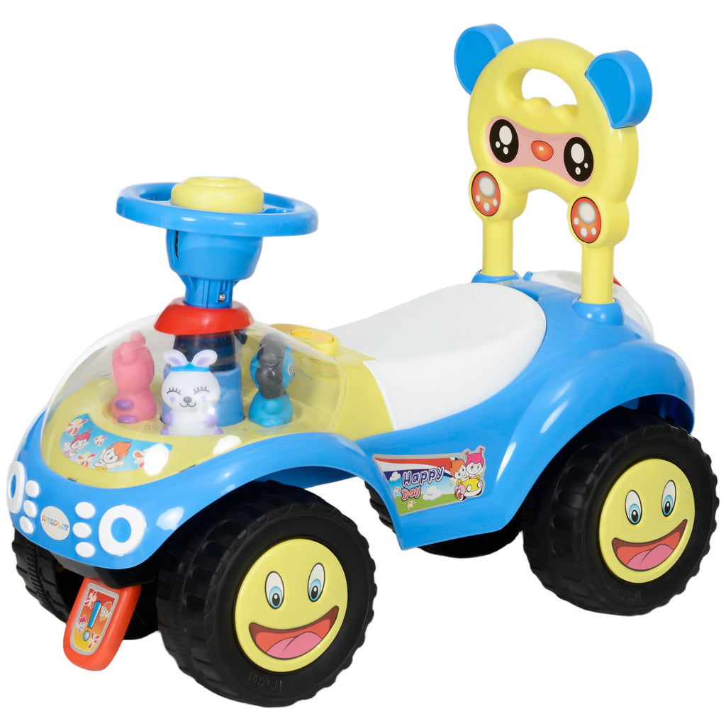Foot to Floor oddler Ride on Toy w/ Music, Light, Horn, Under Seat Storage, Anti-Over-Backwards Device