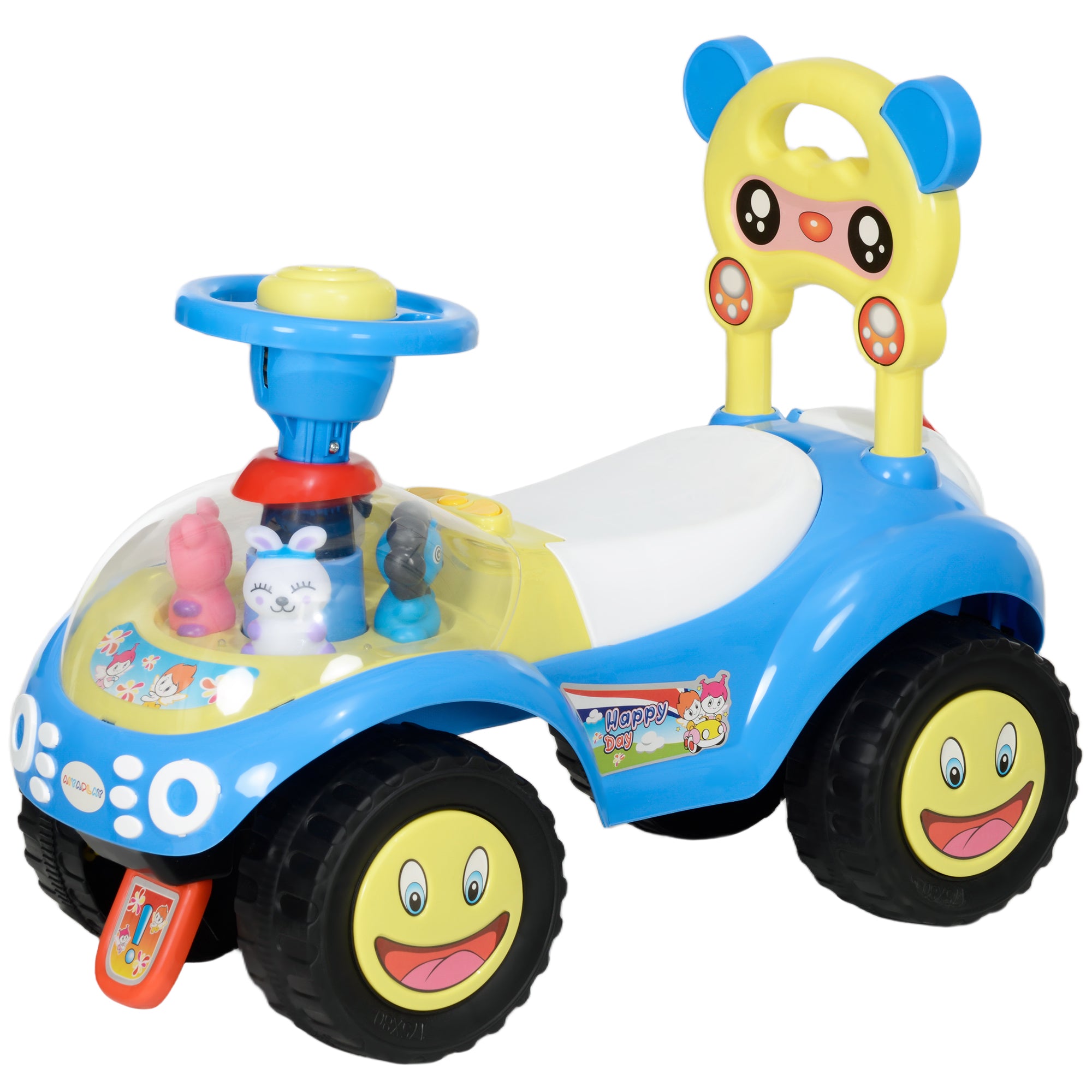 Foot to Floor oddler Ride on Toy w/ Music, Light, Horn, Under Seat Storage, Anti-Over-Backwards Device