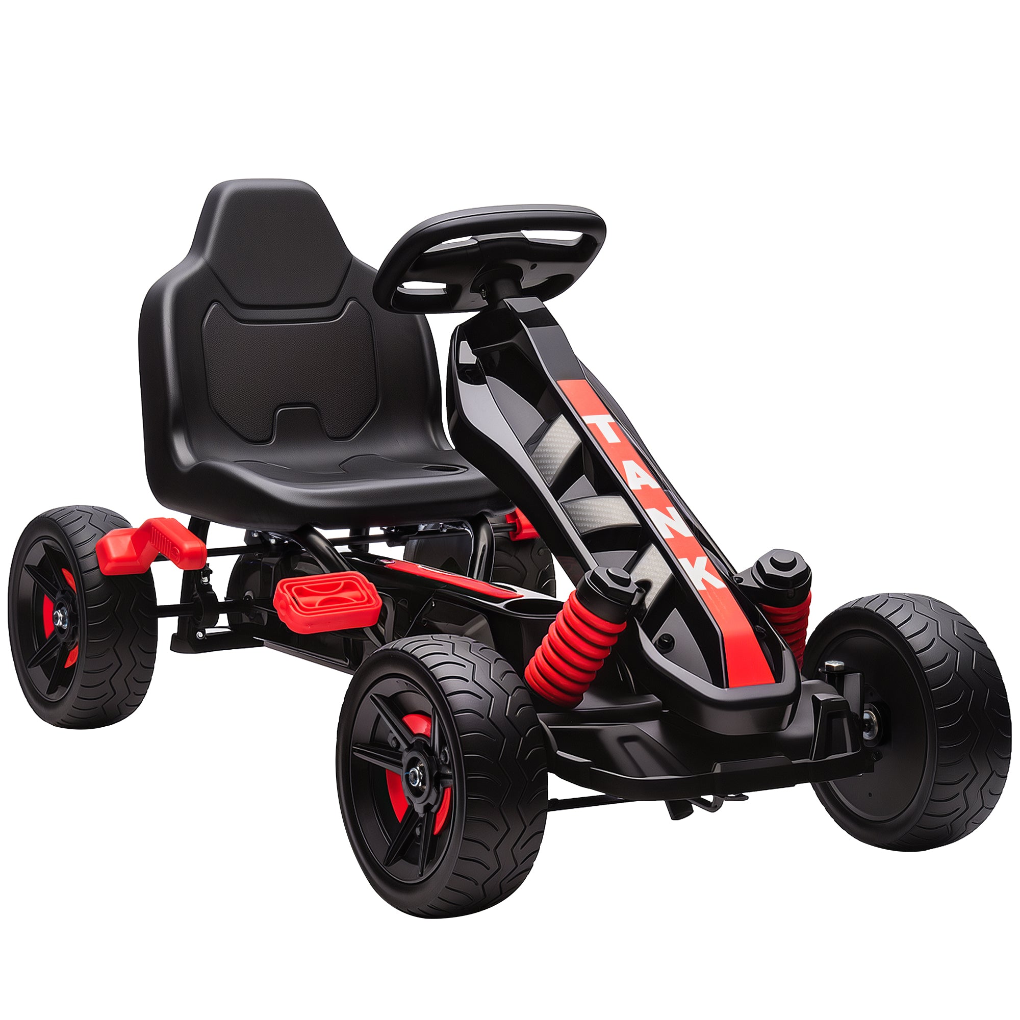 Pedal Go Kart for Kids Aged 3-6 Years, with Freewheel System, Brake, EVA Anti-Slip Wheels