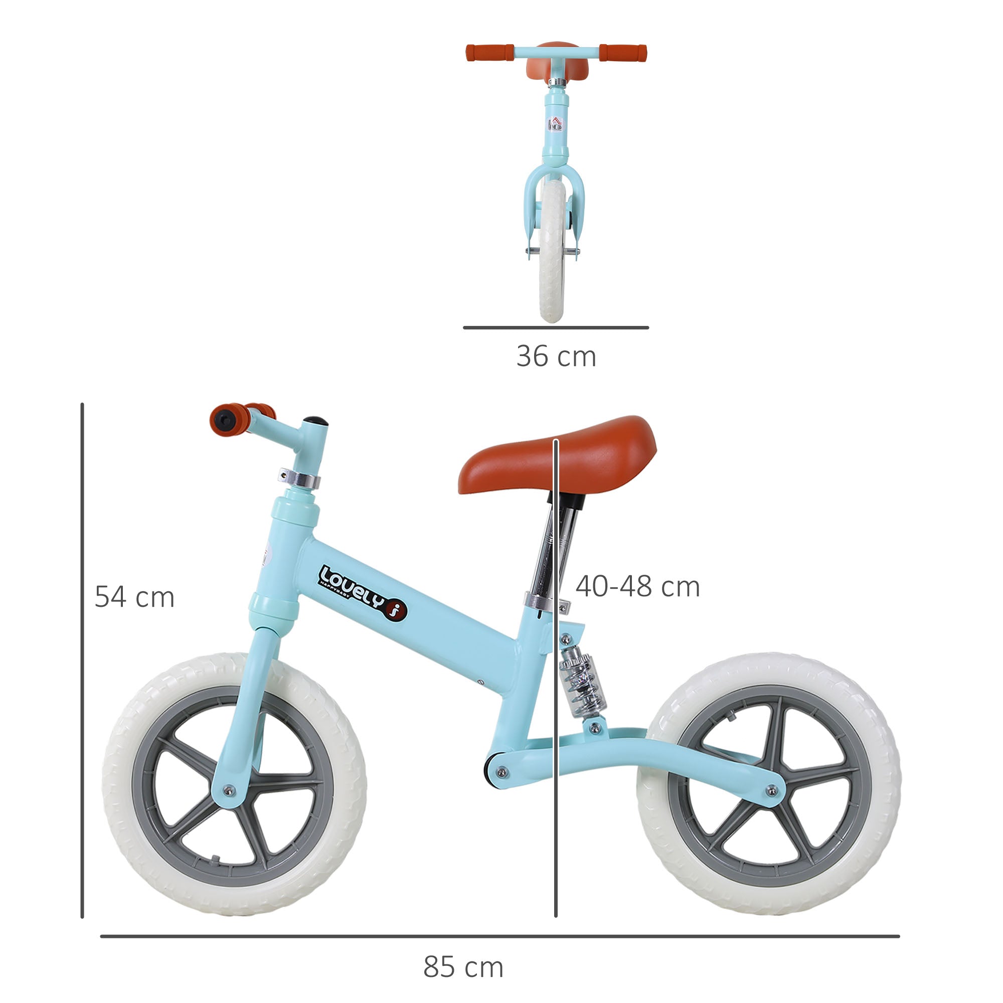 12" Kids Balance Bike No Pedal Bicycle EVA Tire Adjustable Seat Toddler Training Bike W/ Shock Absorber 2 - 5 Years Gift for Boys Girls