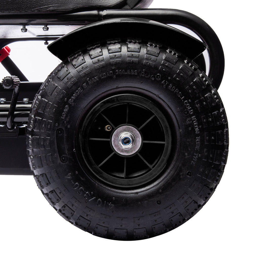 Metal Kids Pedal Go Kart with Adjustable Seat Inflatable Tyres Black