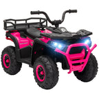 12V Kids Electric Ride on ATV, Battery-Powered Quad Bike w/ Spring Suspension, Forward Backward, Storage Basket