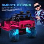 12V Battery Powered Kids Ride-On Car, Electric Truck w/ Spring Suspension, Remote, Music, Horn, Lights