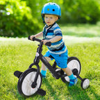 11 Inch Kids Balance Bike Training Pedal Bicycle W/ Removable Stabilizers EVA Tyres Adjustable Seat Height 2 to 5 Years Gift for Boys Girls