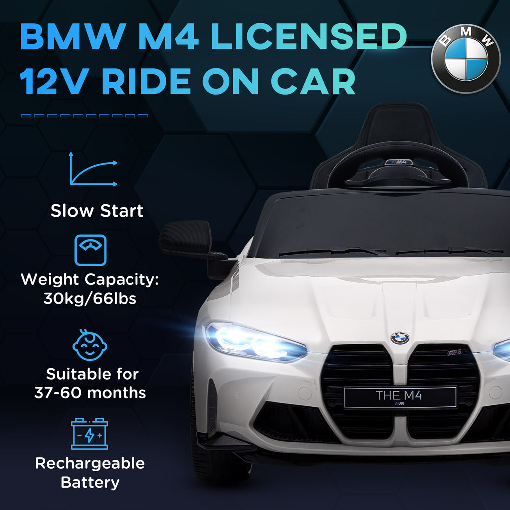 12V BMW Licensed Kids Car, with Easy Transport, Remote Control, Suspension, Music, Horn, LED Lights