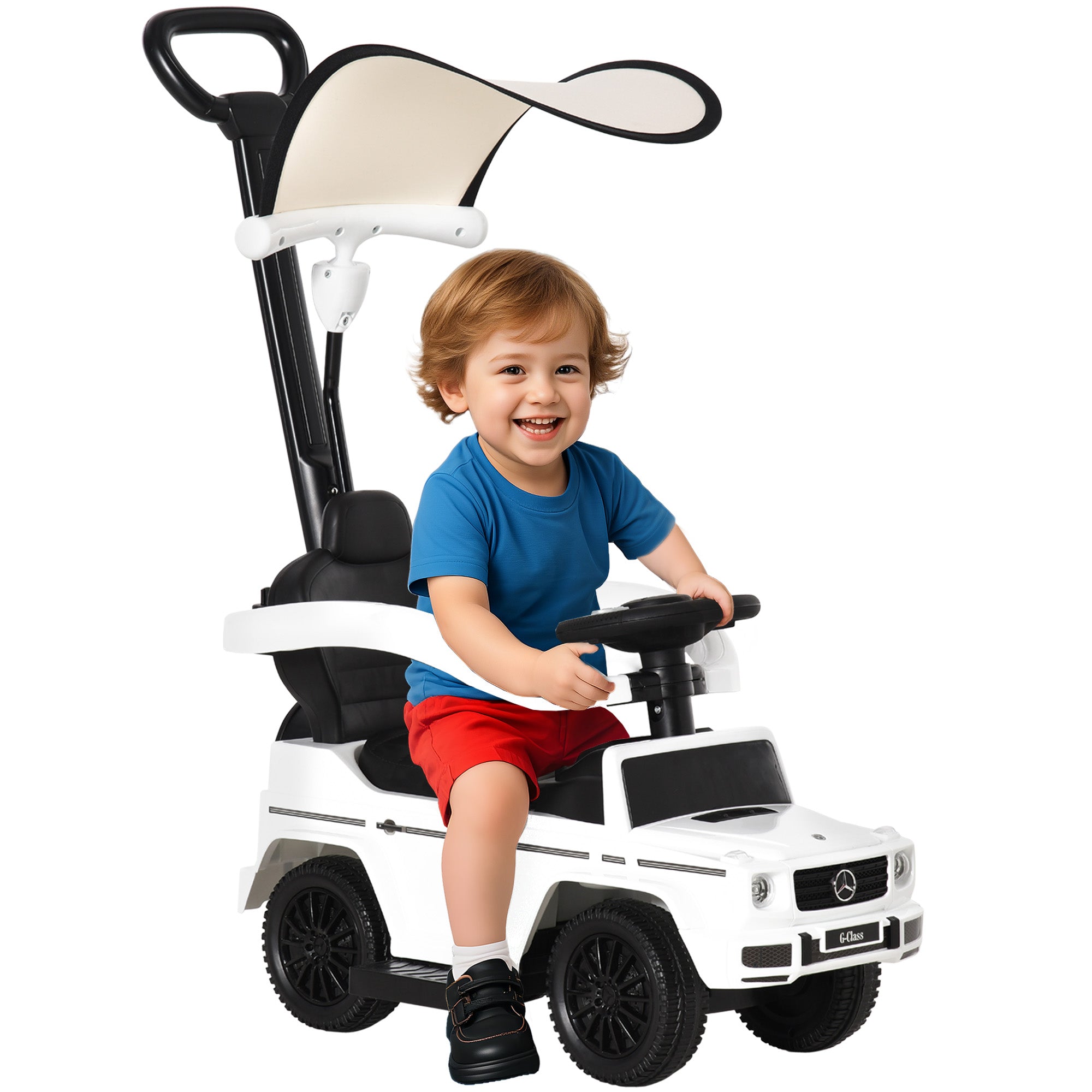 3 in 1 Kids Children Ride on Push Car Toddler Sliding Car G350 Licensed Walker Foot to Floor Slider Push-Along with Horn Steering Wheel NO POWER Manual