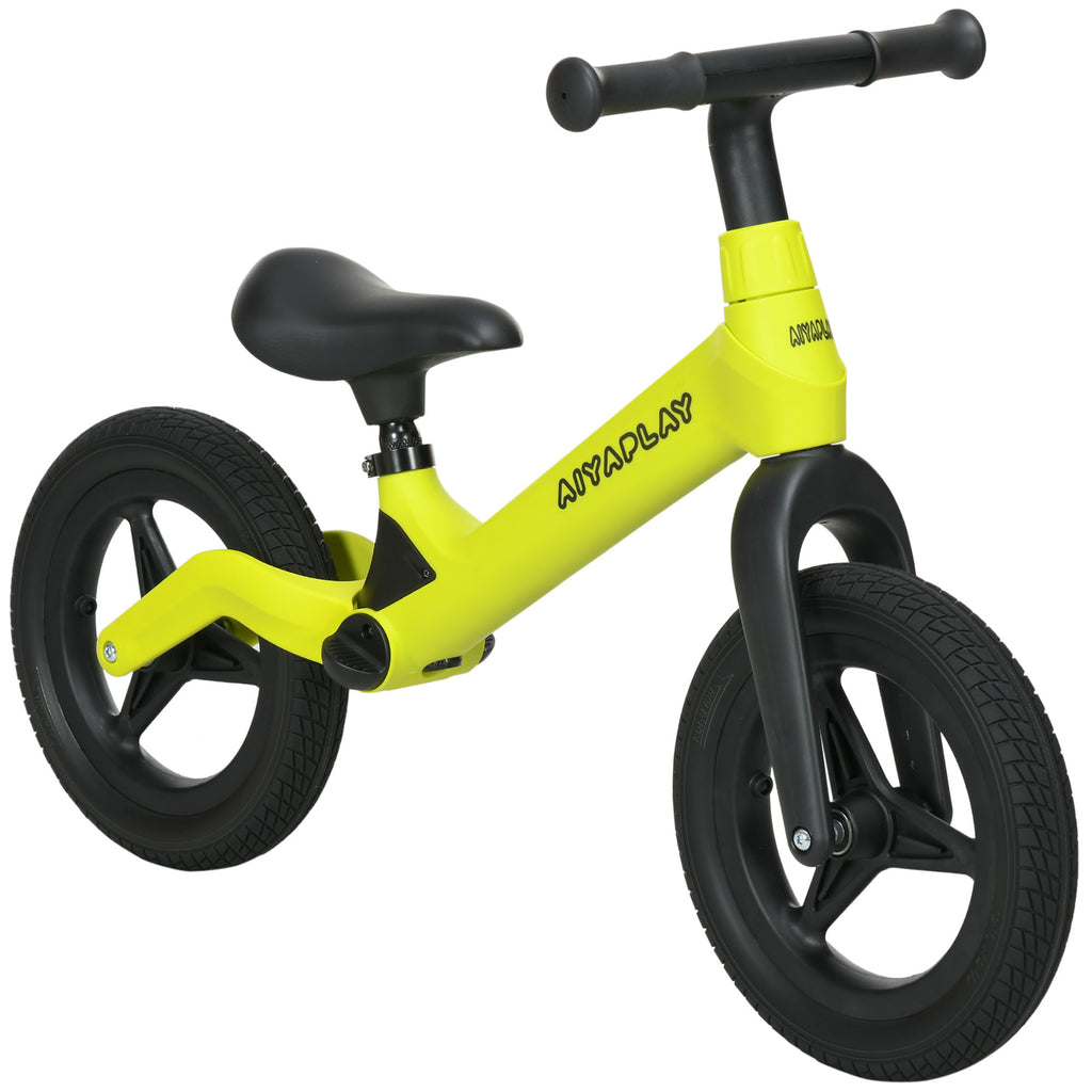 Balance Bike with Adjustable Seat and Handlebar, PU Wheels, No Pedal, for Ages 30-60 Months - Green