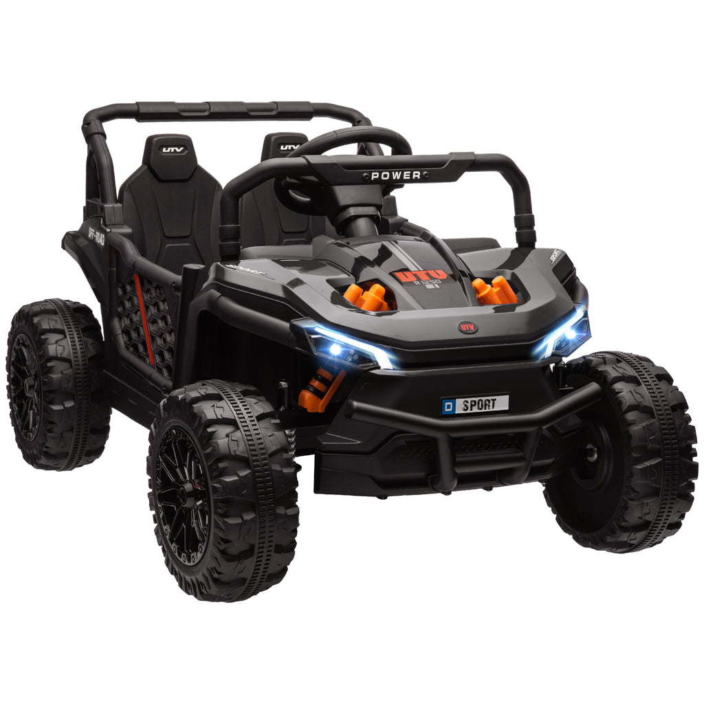 12V Battery Powered Ride on Truck w/ Remote, Four Suspension Wheels, Horn, Lights, Music, USB, for Ages 3-5 Years,