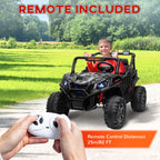 24V 2 Seater Kids Electric Car with Remote Control, Suspension System,  Slow Start, 3 Speeds, for 3-8 Years, Black