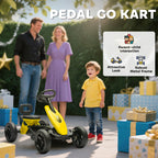 Pedal Go Kart for Kids 2-5 Years, with Silent EVA Wheels, Metal Frame