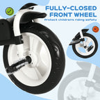 Metal Frame 6 in 1 Baby Push Tricycle with Parent Handle for 1-5 Years Old, Dark