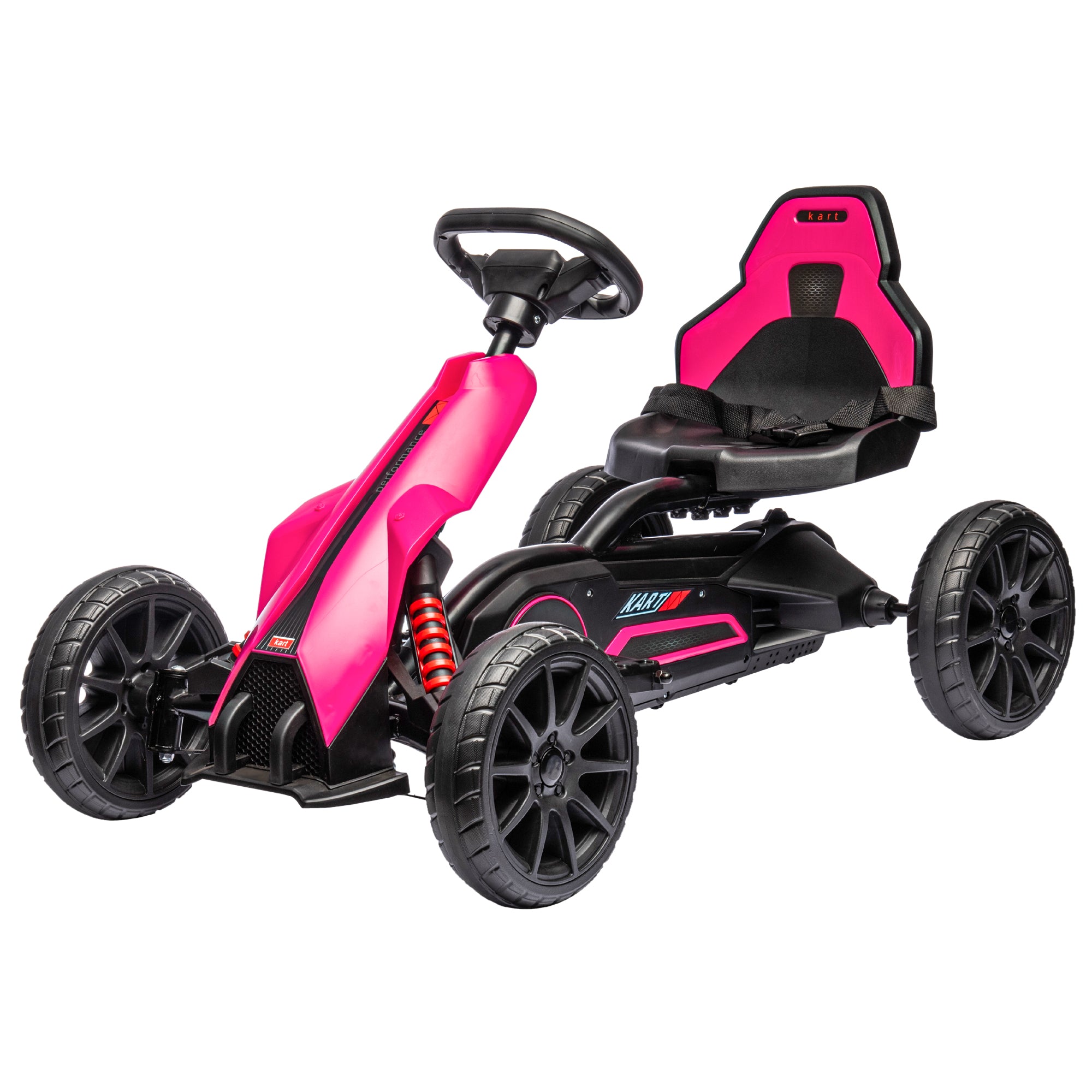 12V Electric Go-Kart for Kids, Ride-On Racing Go-Kart, with Forward and Reversing Functions, for Ages 3-8 Years