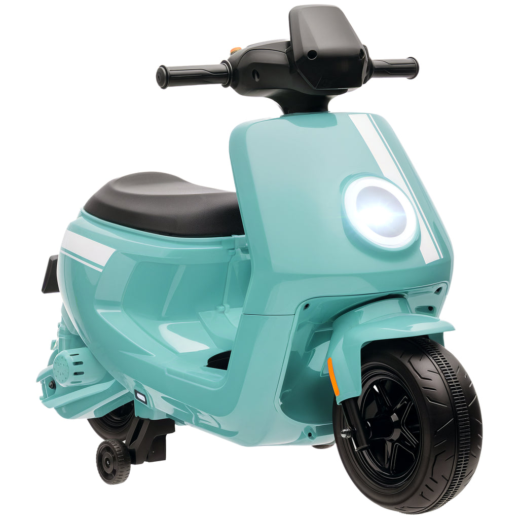 6V Ride on Motorbike, Kids Electric Motorbike w/ Headlights, Music, Training Wheels, for Ages 18-36 Months