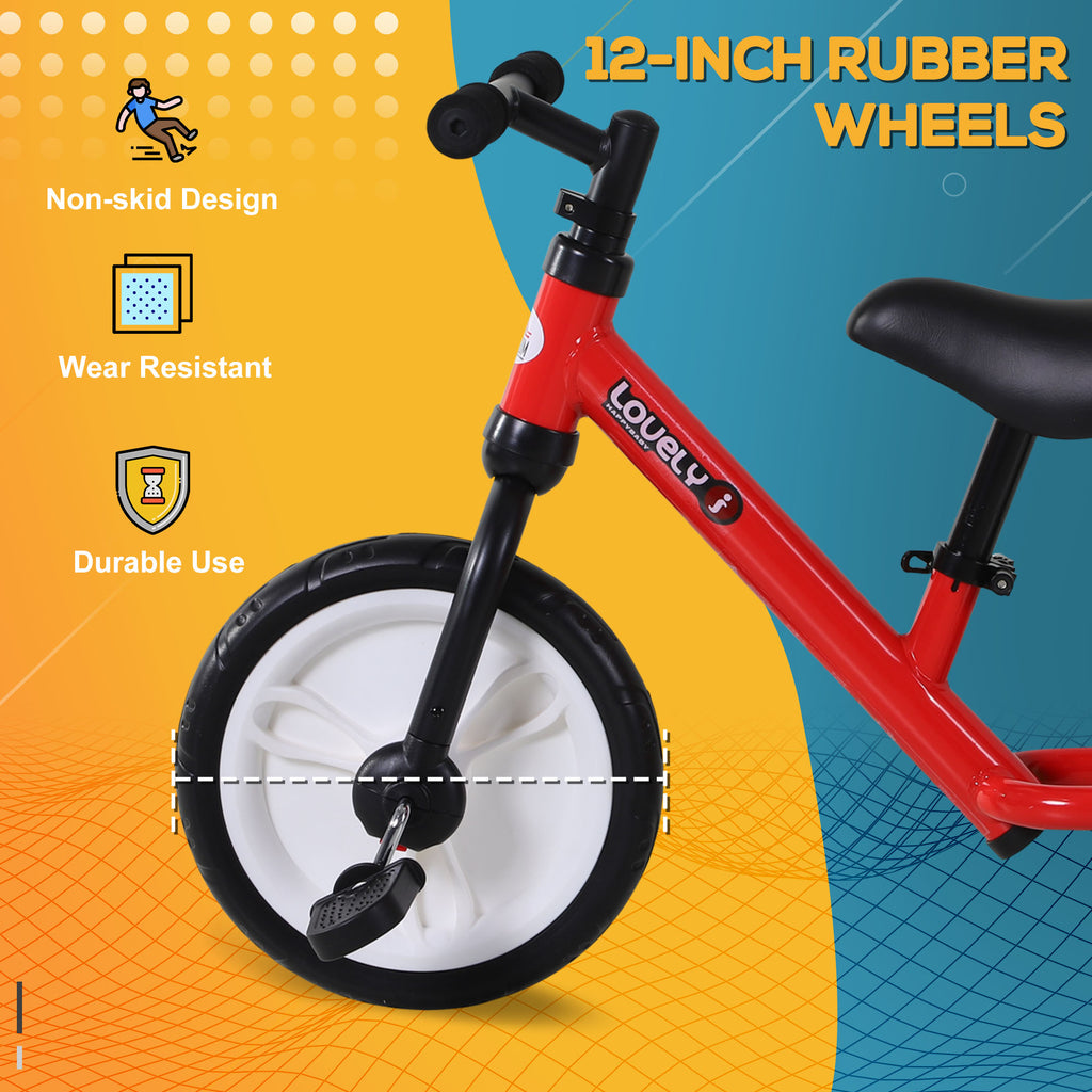 11 Inch Kids Balance Bike Training Pedal Bicycle W/ Removable Stabilizers EVA Tyres Adjustable Seat Height 2 to 5 Years Gift for Boys Girls