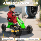 Pedal Go Kart for Kids 2-5 Years, with Silent EVA Wheels, Metal Frame