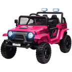 12V Battery Powered Kids Ride-On Car, Electric Truck w/ Spring Suspension, Remote, Music, Horn, Lights