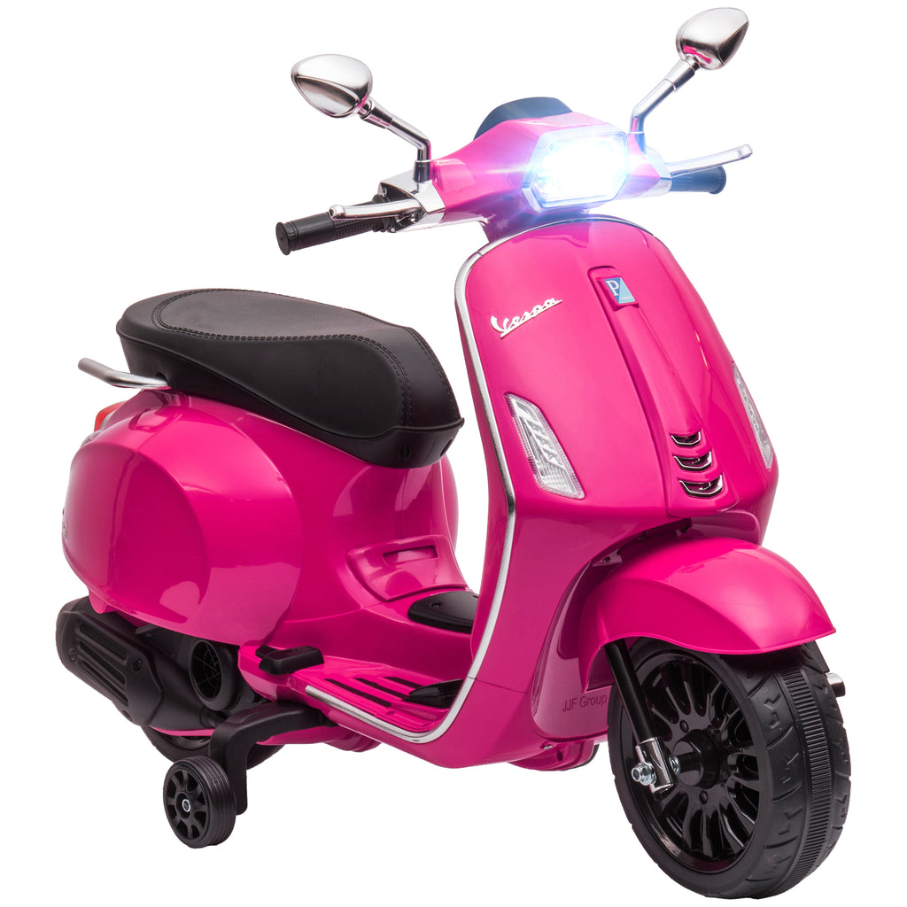 12V Vespa Licensed Kids Electric Motorbike w/ Music, Headlights, FM Radio, for 3-6 Years