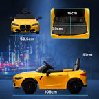 12V BMW M4 Licensed Kids Car with Easy Transport, Remote Control, Suspension, Music, Horn, LED Lights