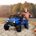12V Battery Powered Kids Ride-On Car, Electric Truck w/ Spring Suspension, Remote, Music, Horn, Lights