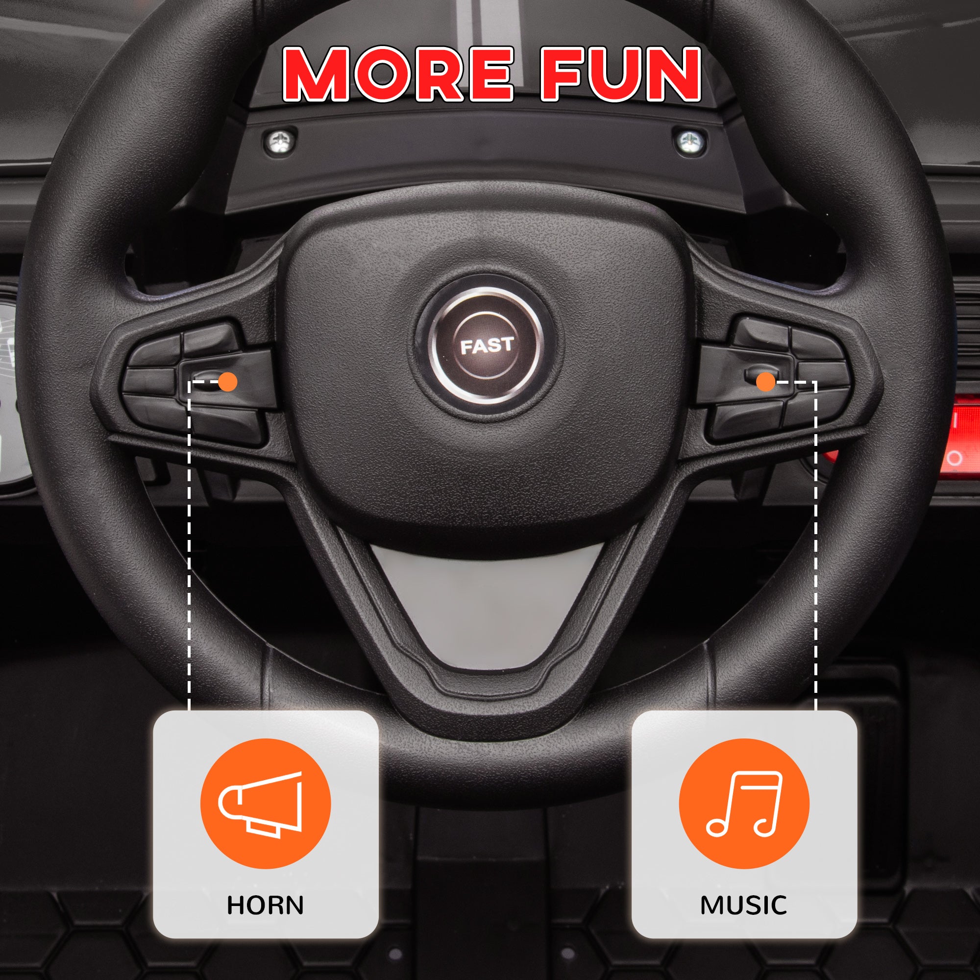 12V Battery Powered Ride on Truck w/ Remote, Four Suspension Wheels, Horn, Lights, Music, USB, for Ages 3-5 Years,