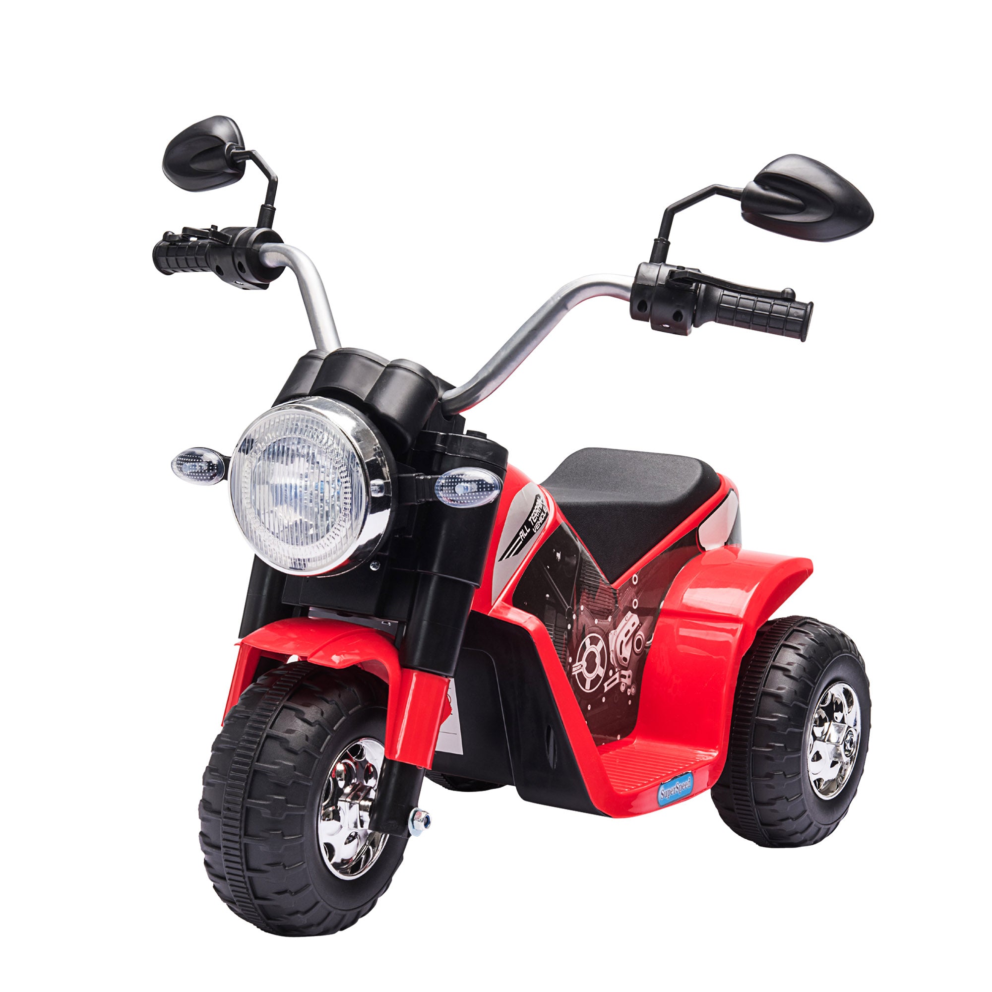 6V Kids Electric Motorbike 3 Wheels Ride On Toy with Horn Headlights Realistic Sounds for Girl Boy 18 - 36 Months