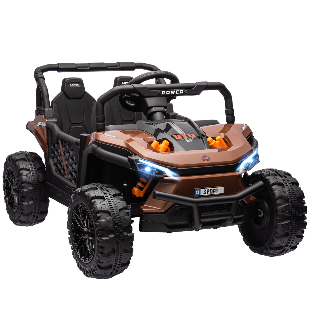 12V Battery Powered Ride on Truck w/ Remote, Four Suspension Wheels, Horn, Lights, Music, USB, for Ages 3-5 Years