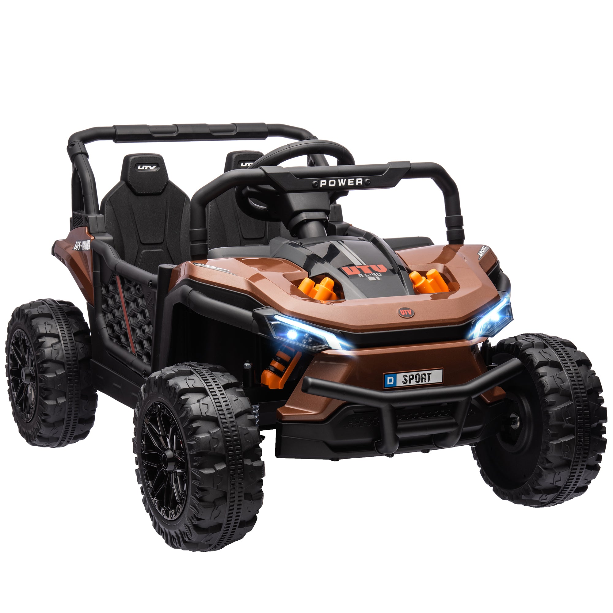 12V Battery Powered Ride on Truck w/ Remote, Four Suspension Wheels, Horn, Lights, Music, USB, for Ages 3-5 Years