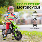 12V Kids Electric Motorbike, Kids Electric Ride on motorcycle w/ Twist Grip Throttle, Training Wheels