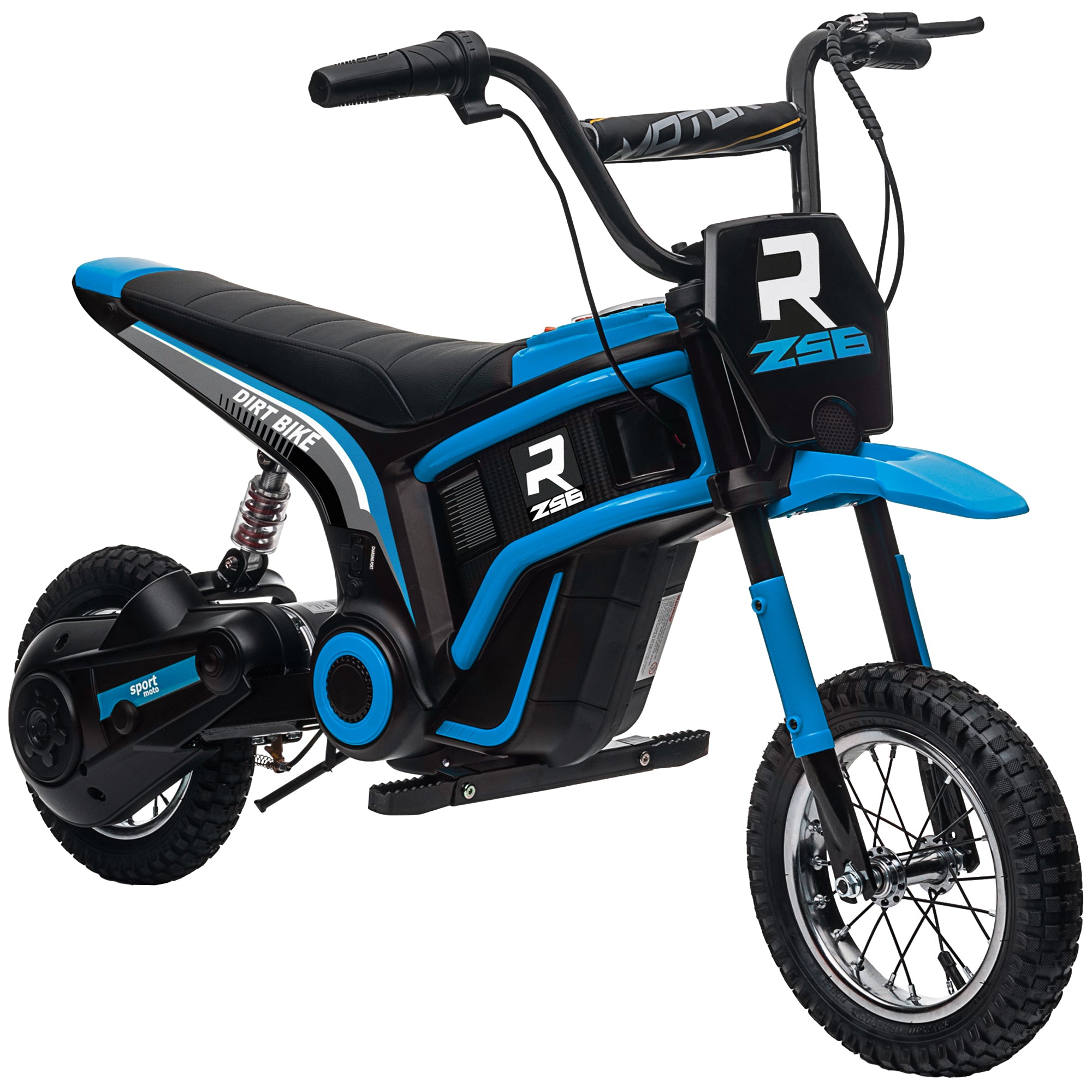 24V Electric Motorbike with Twist Grip Throttle, Music, Horn, 12" Pneumatic Tyres, 16km/h Max Speed
