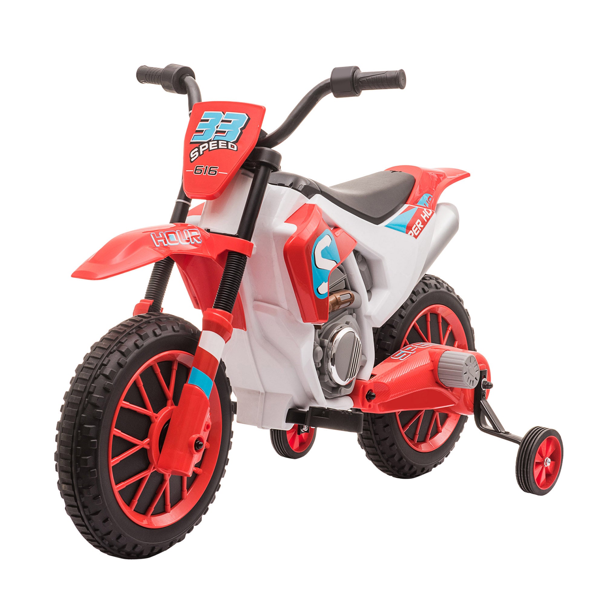 12V Kids Electric Motorcycle Ride-On, with Training Wheels, for Ages 3-6 Years