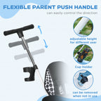 6 in 1 Tricycle for Kids with 5-point harness straps, Removable Canopy