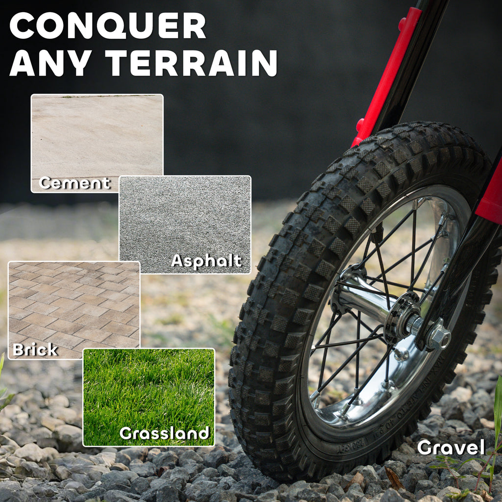 Kids Electric Motorbike, 24V Ride On Motorcycle with 3 Speeds and Rear Suspension, Dirt Bike for 8-12 Years Old