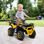 12V Kids Electric Ride on ATV, Battery-Powered Quad Bike w/ Spring Suspension, Forward Backward, Storage Basket