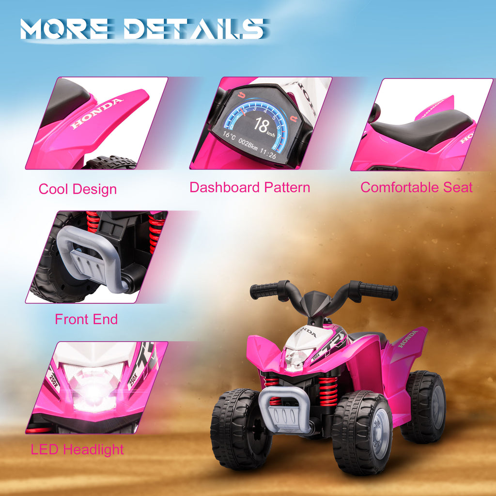 Honda Licensed Kids Electric Quad Bike, 6V ATV Ride On for Ages 1.5-3 Years