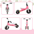 Toddler Balance Bike with No Pedal, 3 Silence Wheels for 12-36 Months Boys and Girls, Indoor Outdoor, Pink