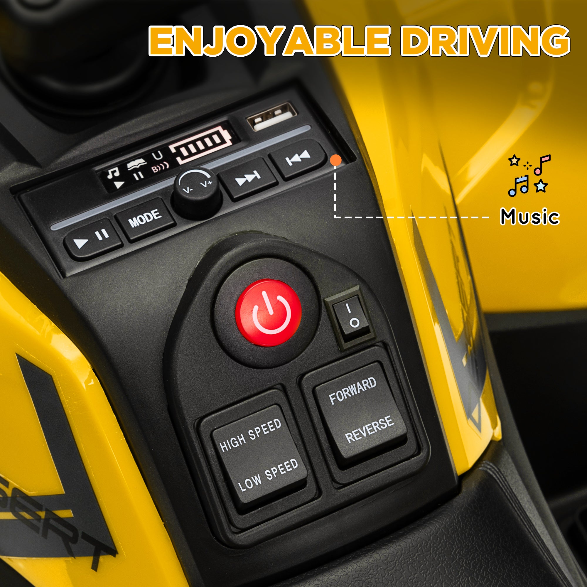 12V Kids Electric Ride on ATV, Battery-Powered Quad Bike w/ Spring Suspension, Forward Backward, Storage Basket