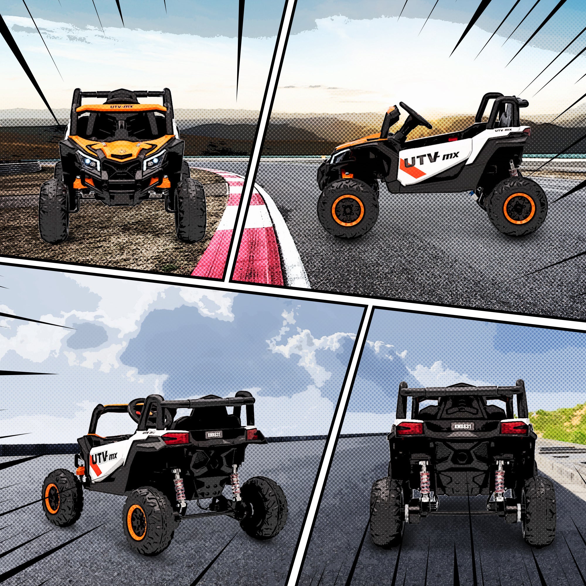 12V Kids Ride On Car with Remote Control, Kids Electric Car with Suspension System, Music, for Ages 3-5 Years