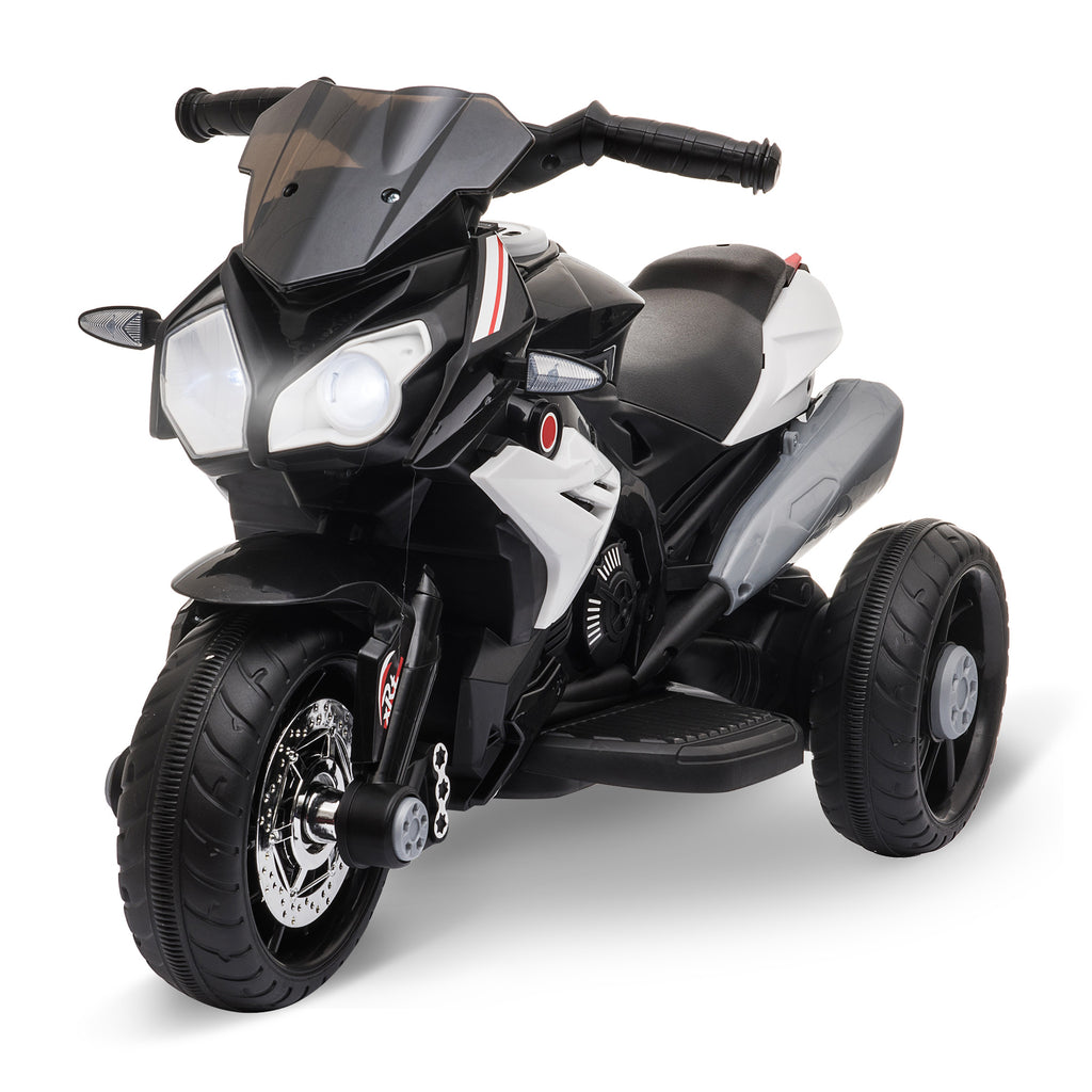 Kids Electric Motorcycle Ride-On Toy, with Three Wheels, Music, Horn, Lights