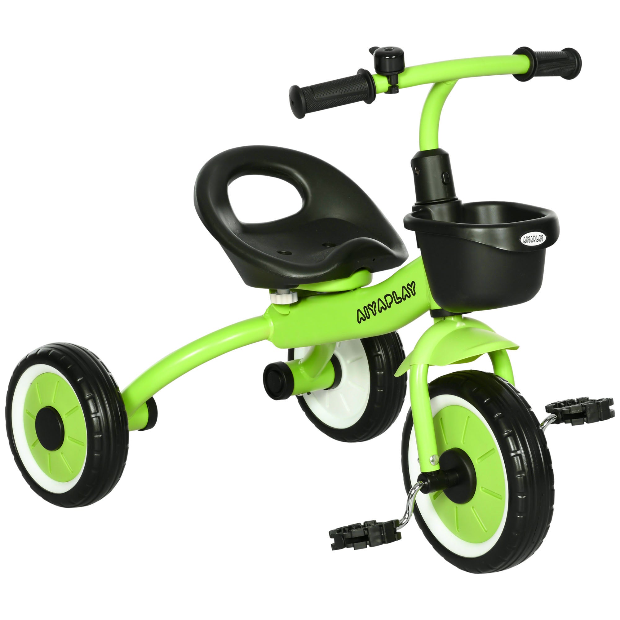 Kids Trike, Tricycle, with Adjustable Seat, Basket, Bell, for Ages 2-5 Years