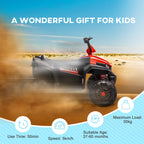 12V Kids Electric Quad Bike w/ Spring Suspension System, Forward, Backward, LED Light, Music, MP3, Red