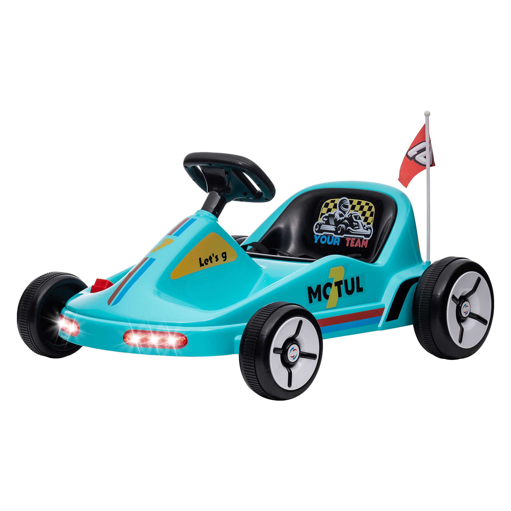 6V Electric Go Kart for Kids with Music, Light, Horn, for 3-5 Years