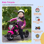 Motorcycle Design, 3 in 1 Toddler Trike, Sliding Car, Balance Bike with Headlight, Music, Horn