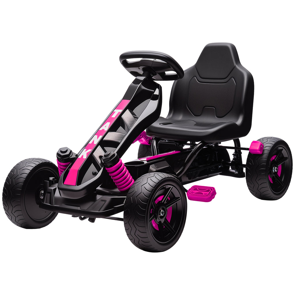 Pedal Go Kart for Kids Aged 3-6 Years, with Freewheel System, Brake, EVA Anti-Slip Wheels