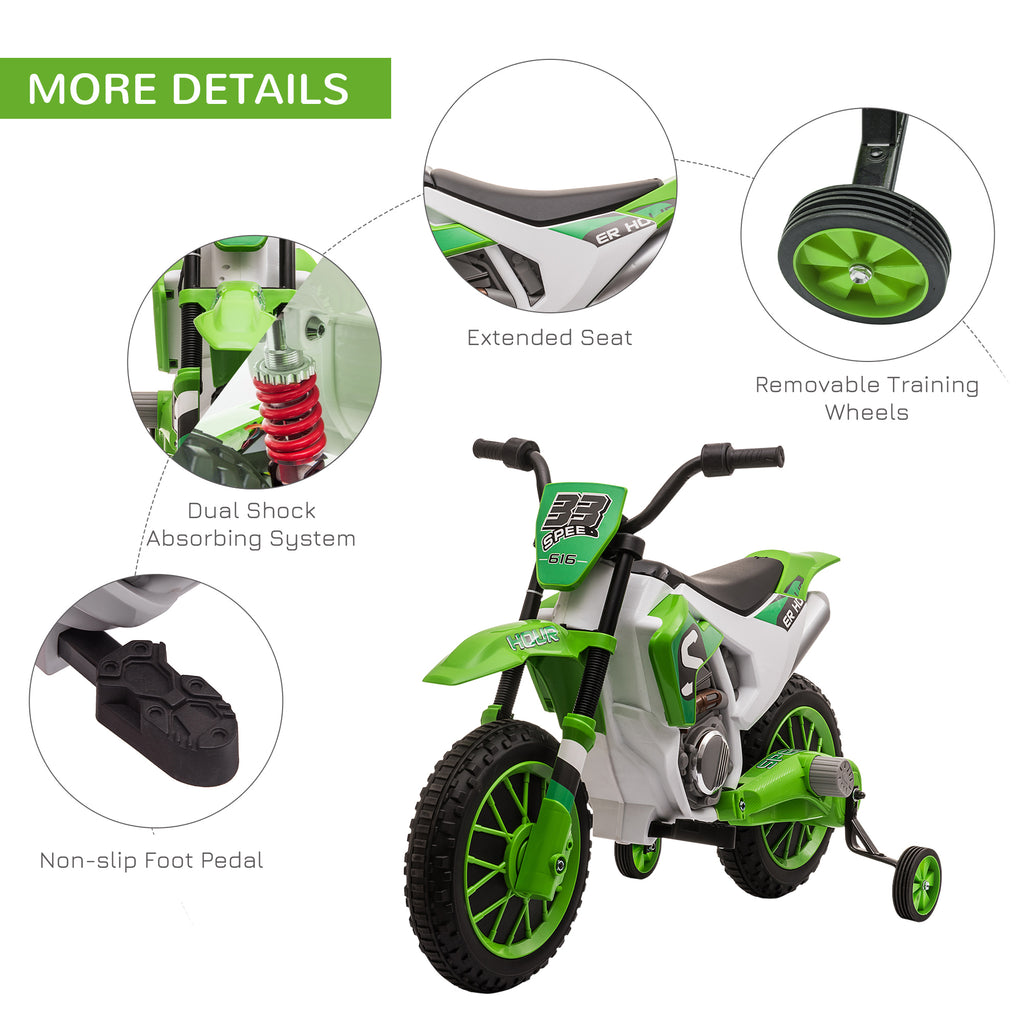 12V Kids Electric Motorcycle Ride-On, with Training Wheels, for Ages 3-6 Years